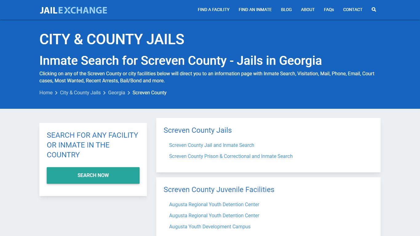 Inmate Search for Screven County | Jails in Georgia - Jail Exchange